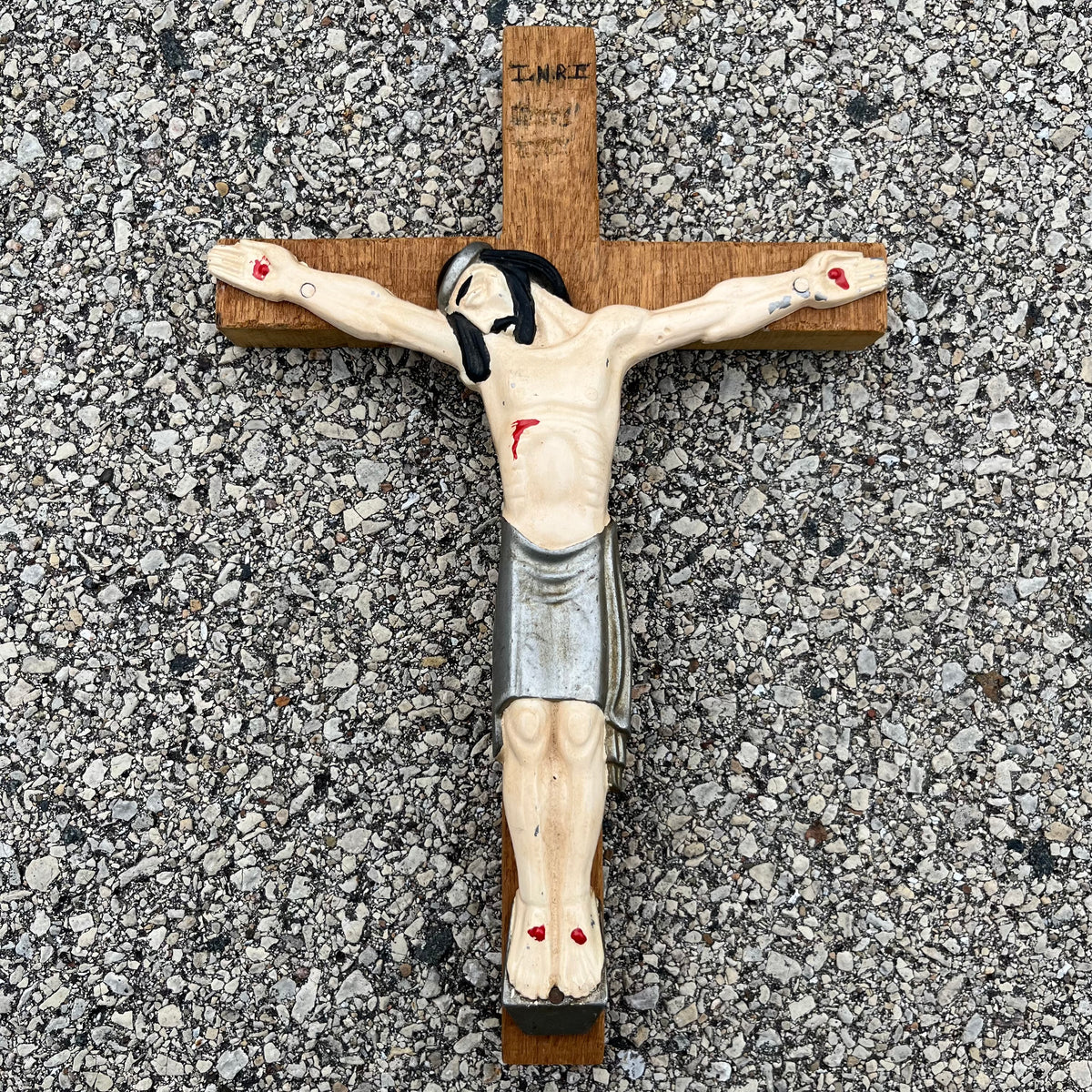 Vintage hand crafted Mexican crucifix.