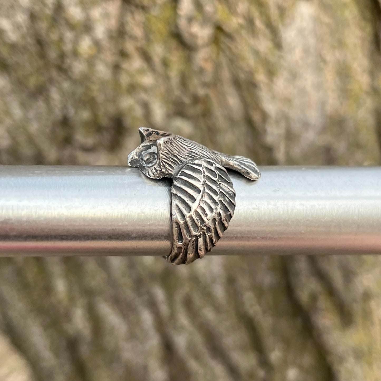 Vintage sterling silver owl ring. Size 6.5.