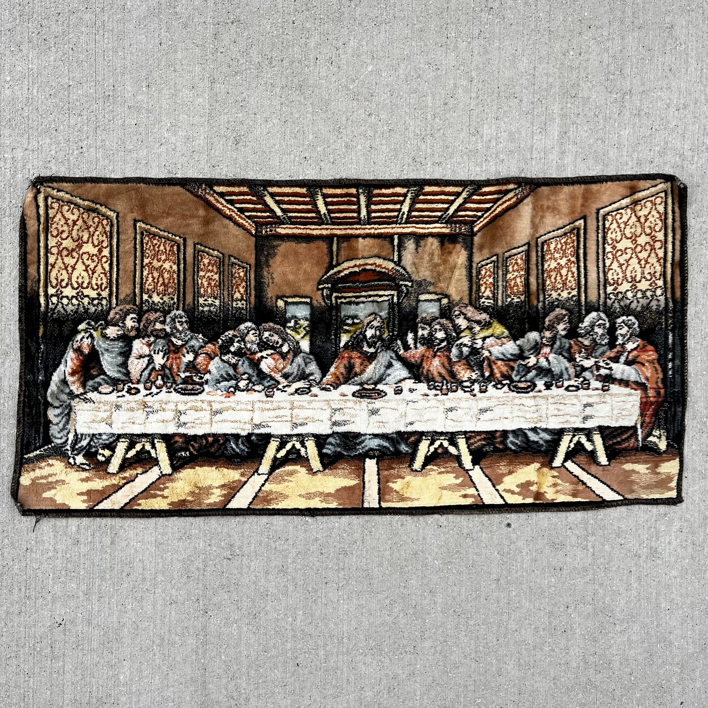 Vintage last supper tapestry.