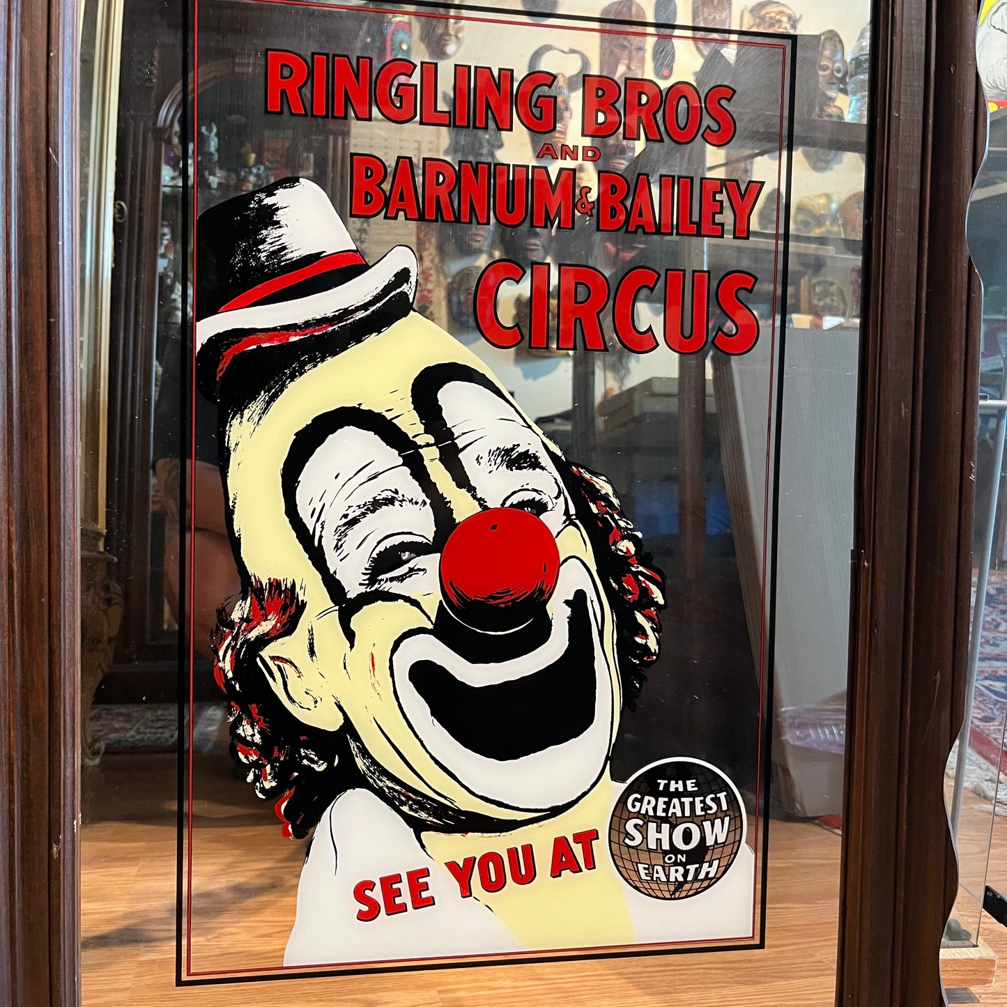 1974 Ringling Bross and Barnum & Bailey circus mirror featuring Lou Jacobs.