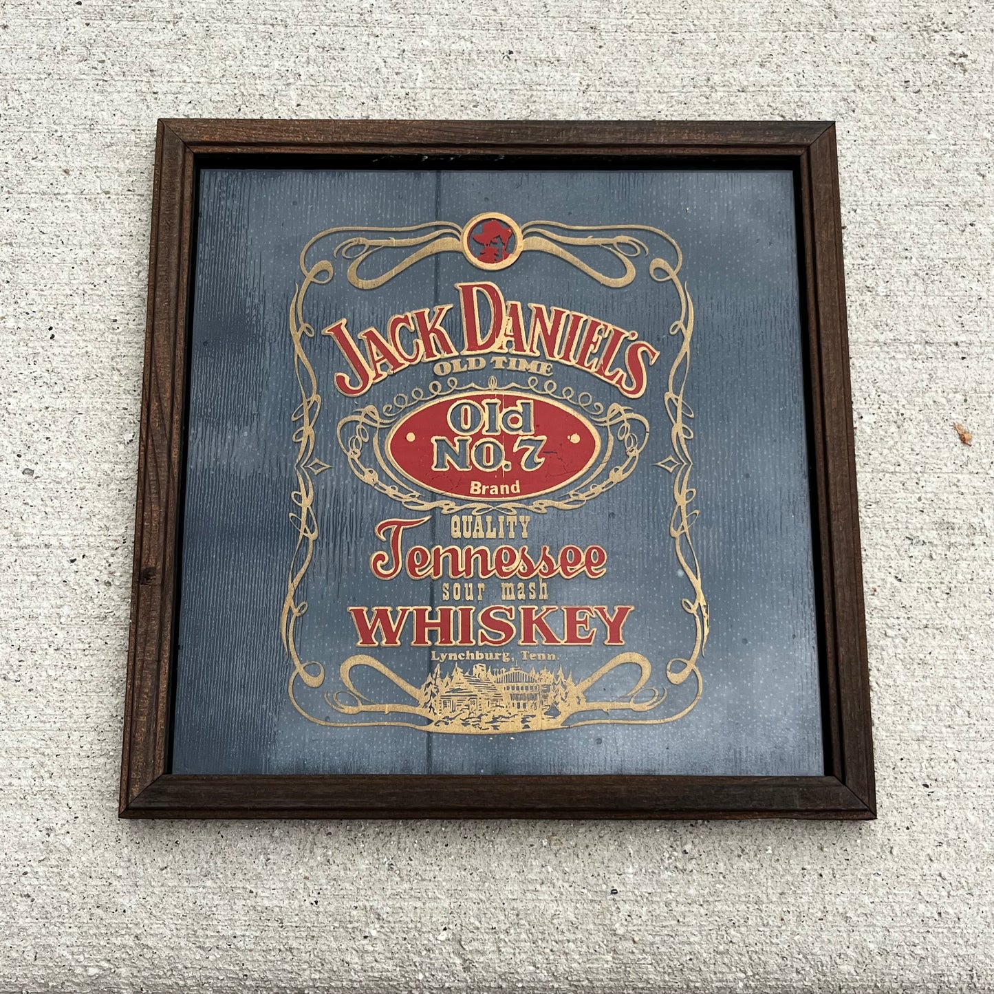 1980s Jack Daniels framed glass.