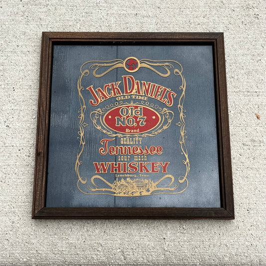 1980s Jack Daniels framed glass.