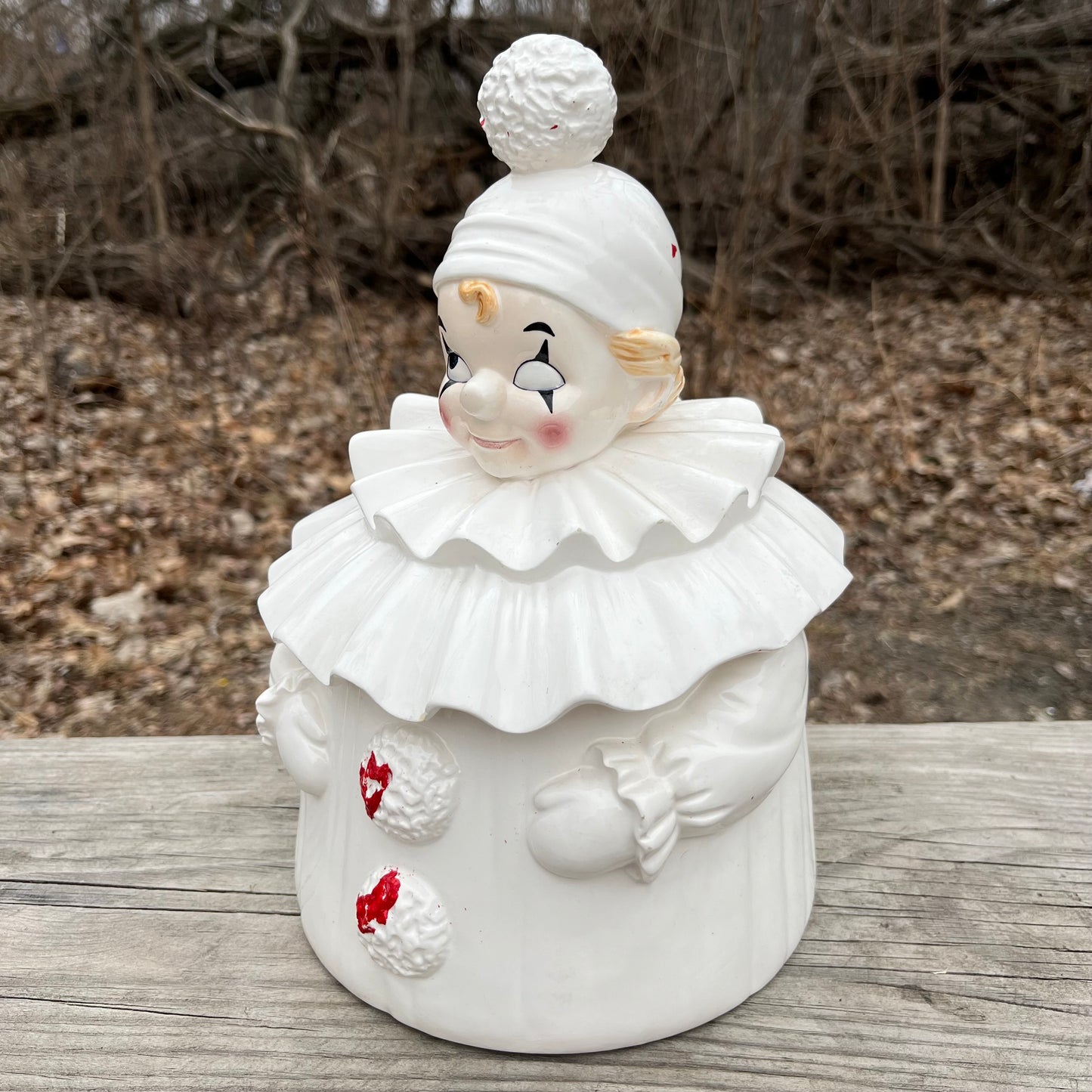 Vintage clown cookie jar.