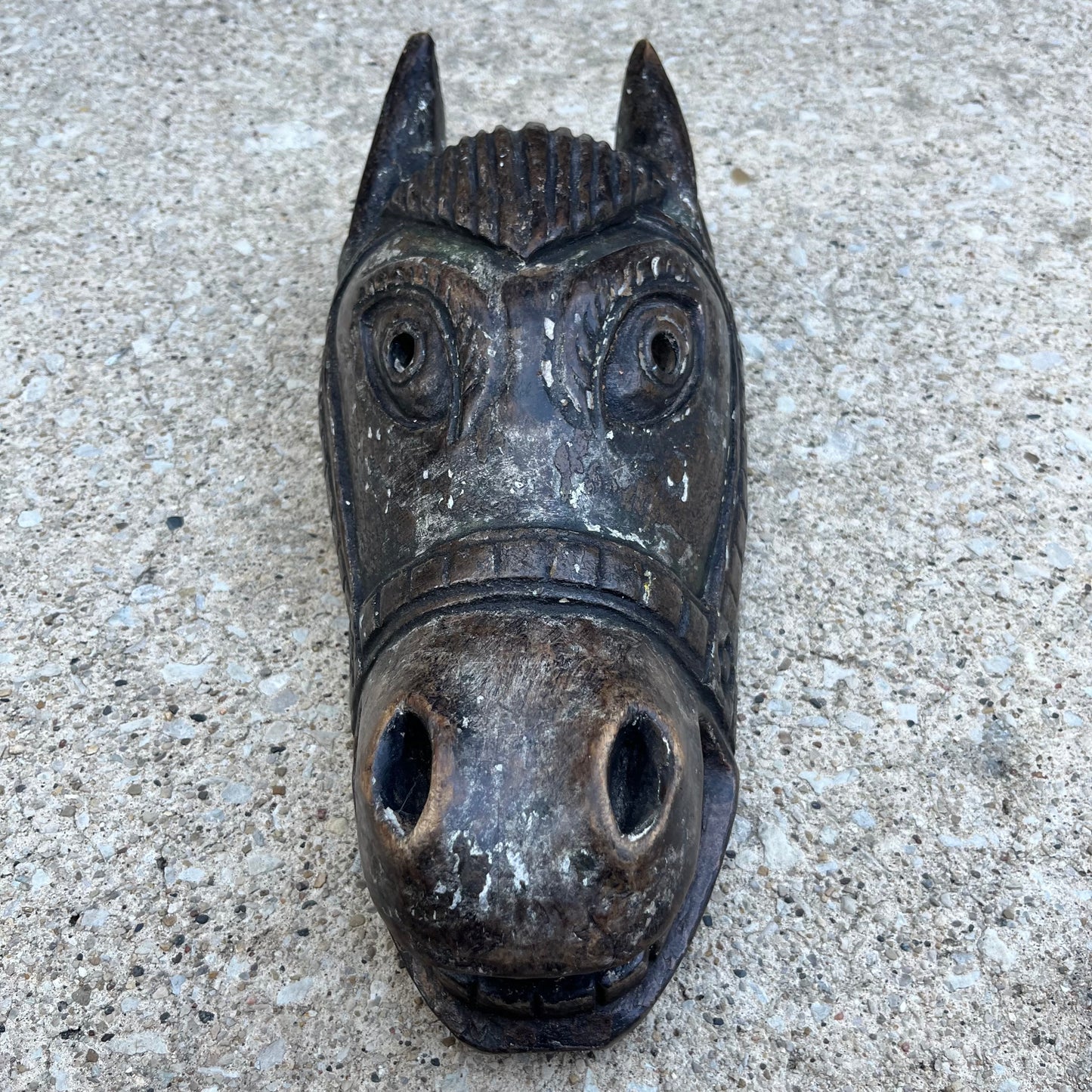 Vintage hand crafted Nepali donkey mask.