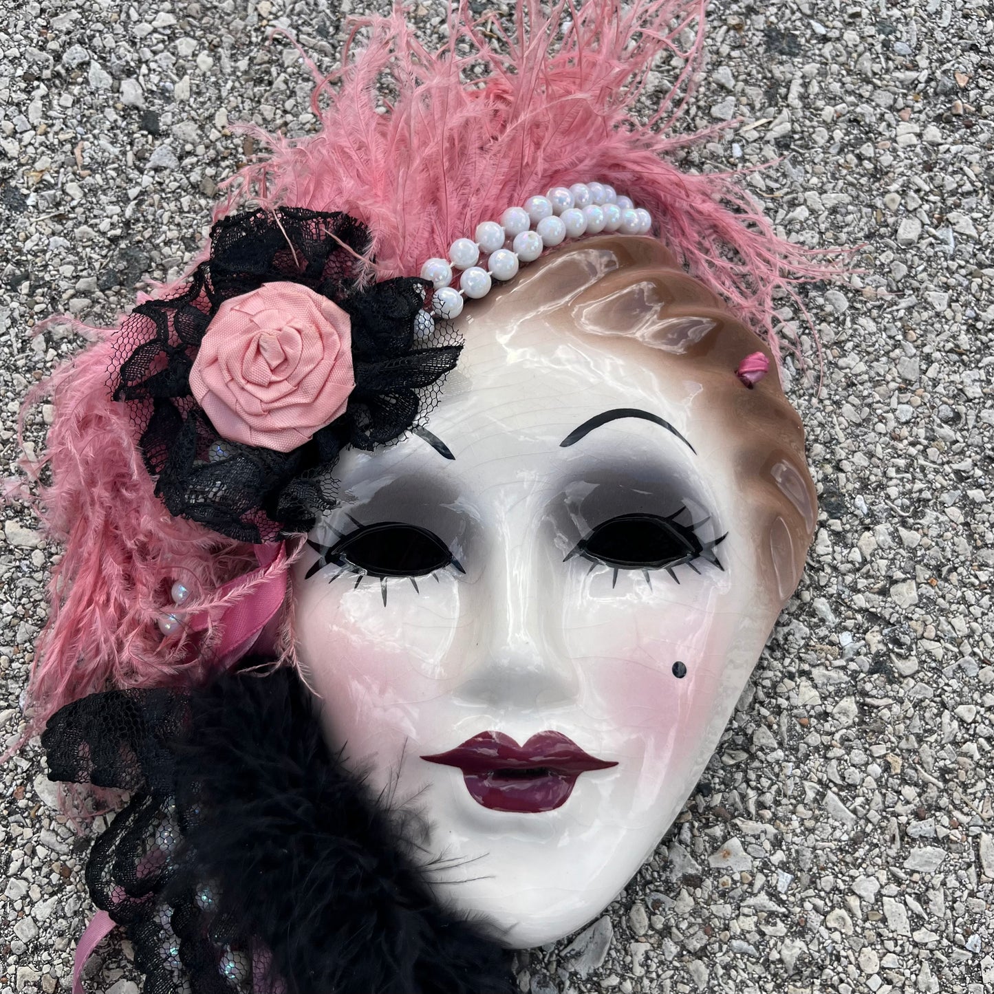 1980s ceramic lady mask.
