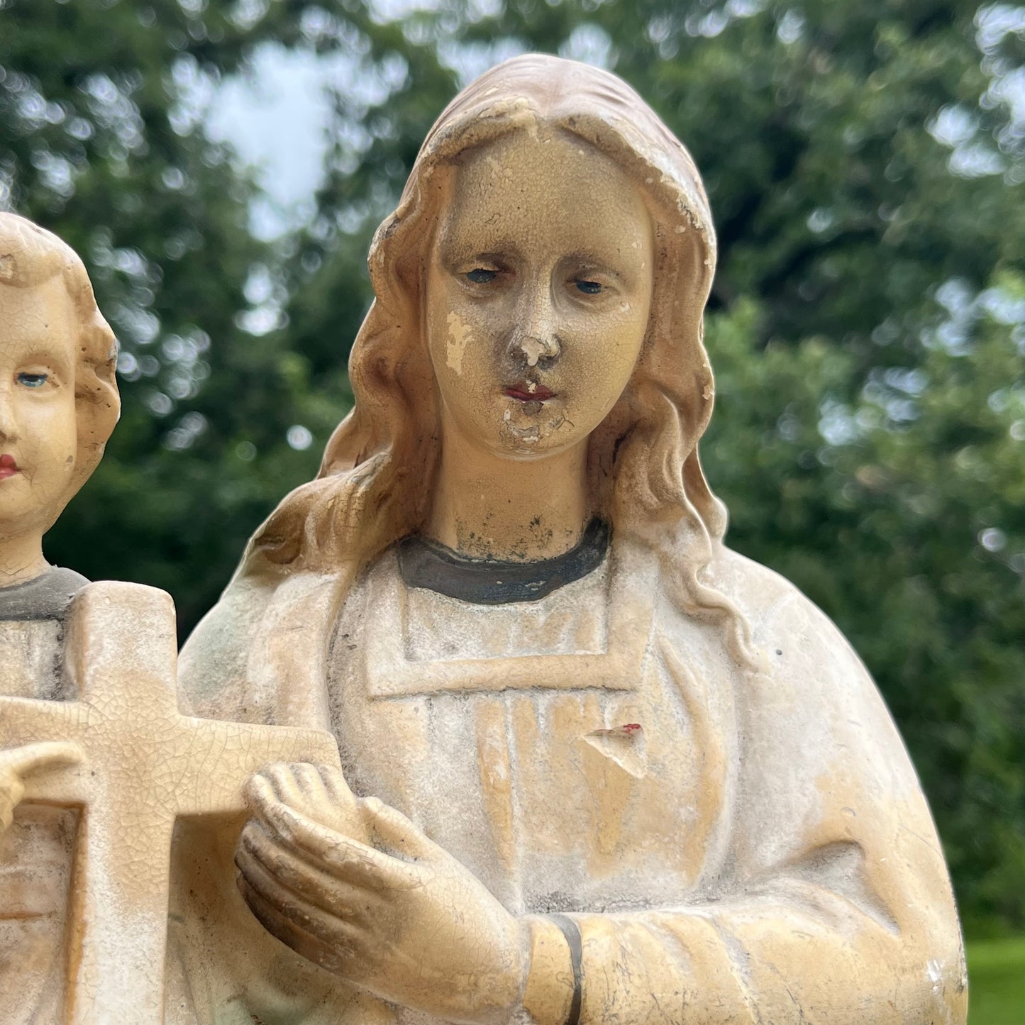 1920s/1930s Chalkware Holy Family statue.