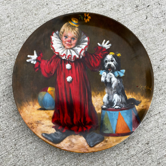 1982 Circus clown and pup plate.
