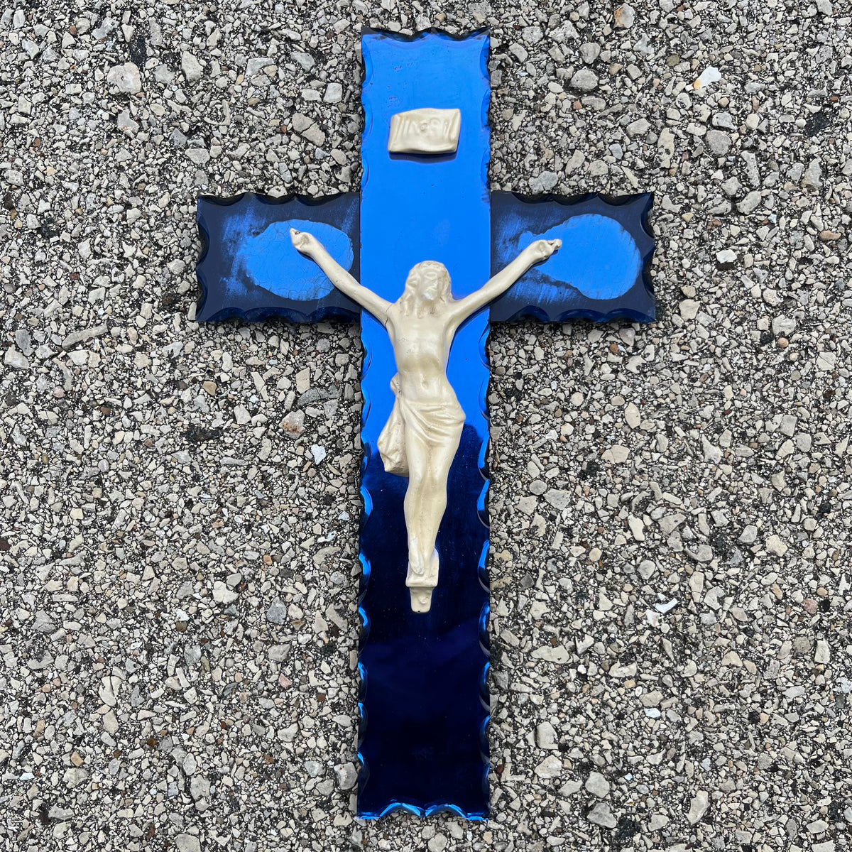 Vintage glass crucifix.