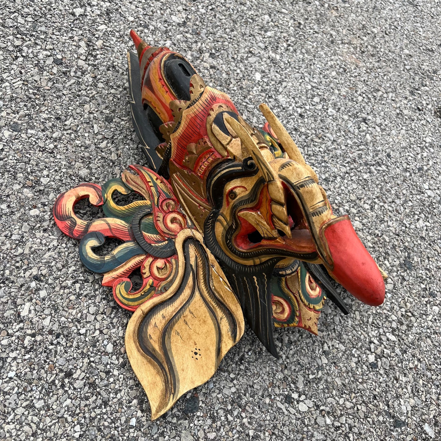 Vintage Balinese Ganesh mask. (Repaired)