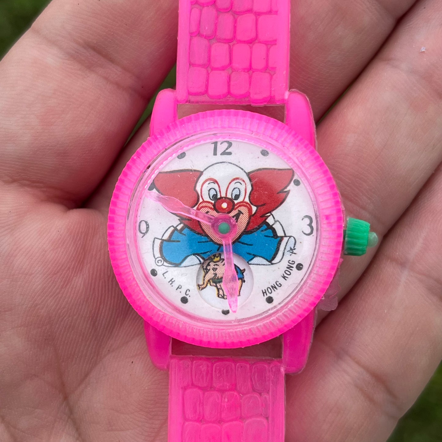 Vintage Bozo the clown toy watch.