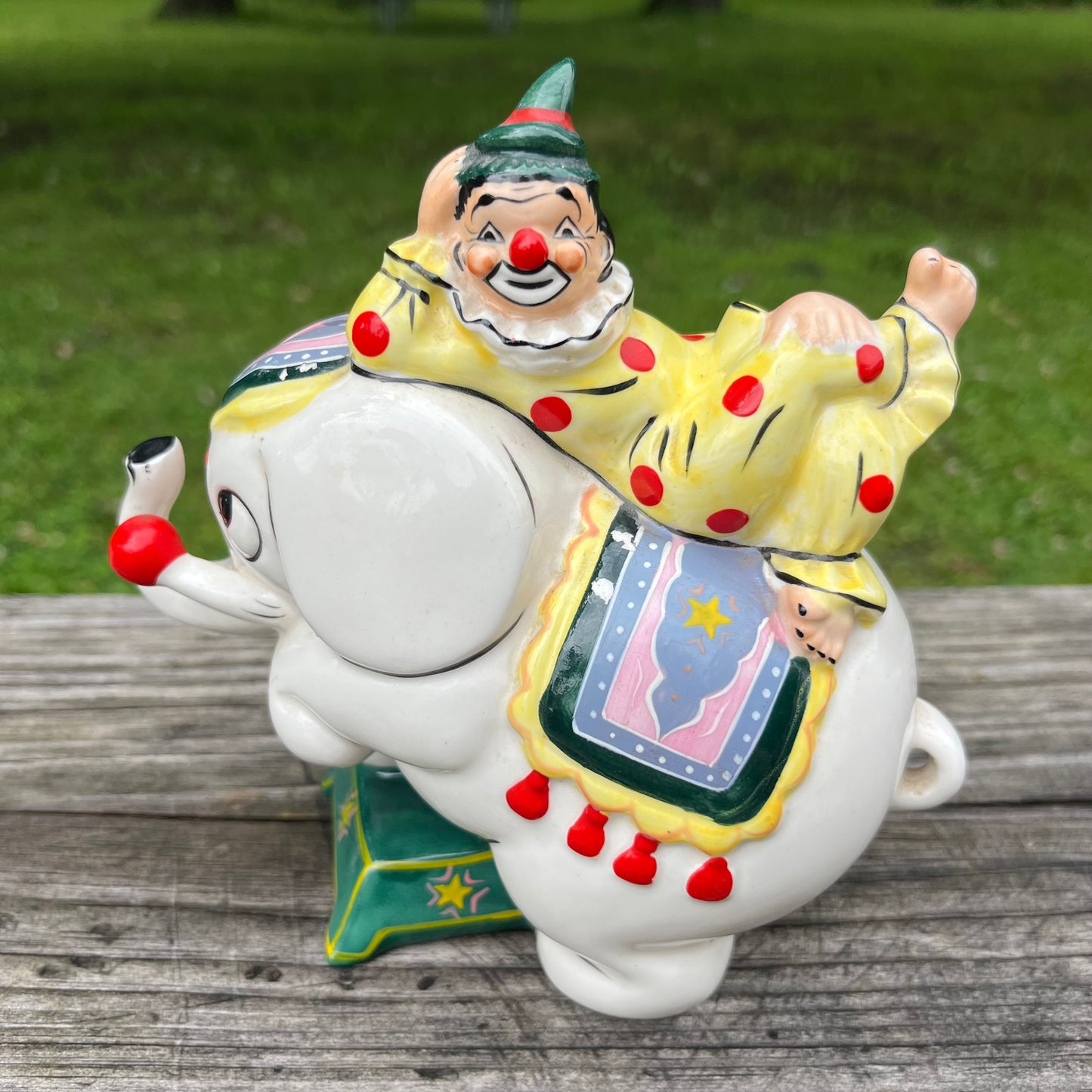 1957 Circus clown/elephant coin bank.
