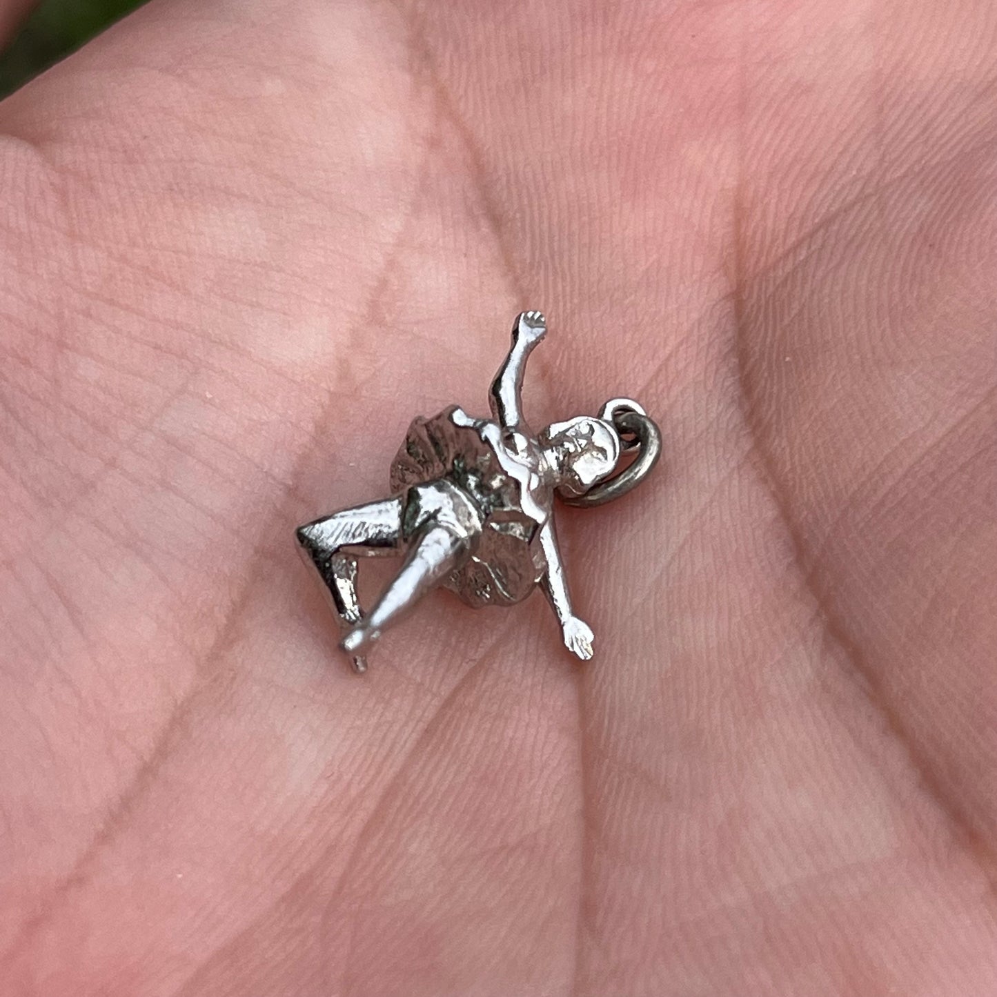 Vintage Sterling silver ballerina charm.