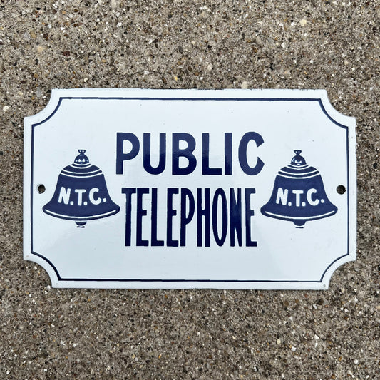 1970s Porcelain public telephone reproduction.