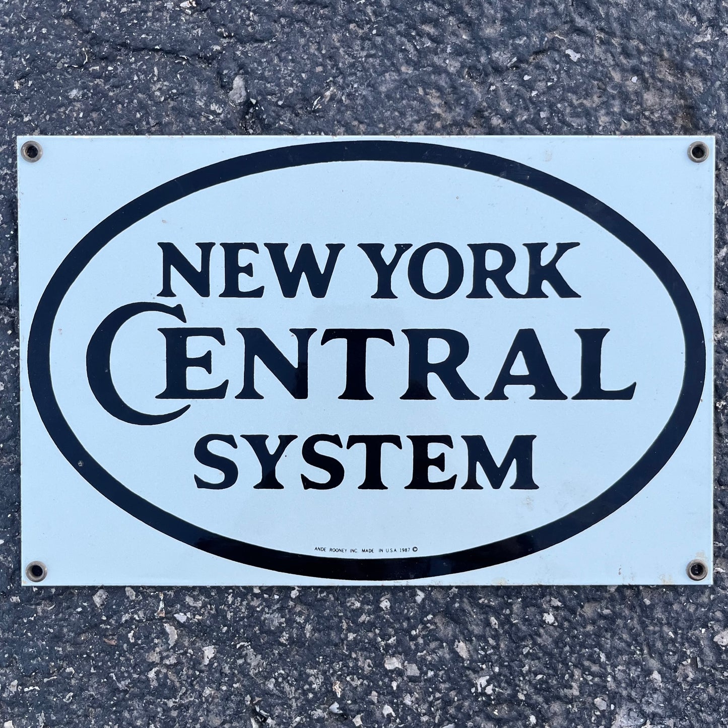 1987 Porcelain New York Central System sign.