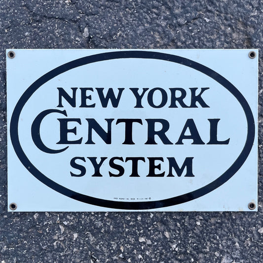 1987 Porcelain New York Central System sign.