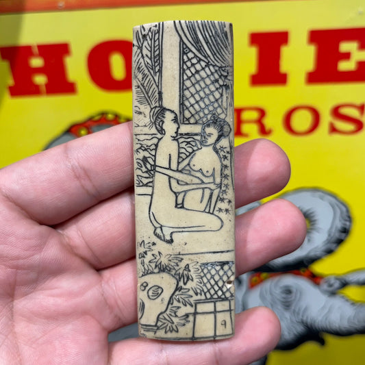 1980s Double-sided resin shunga shingle.