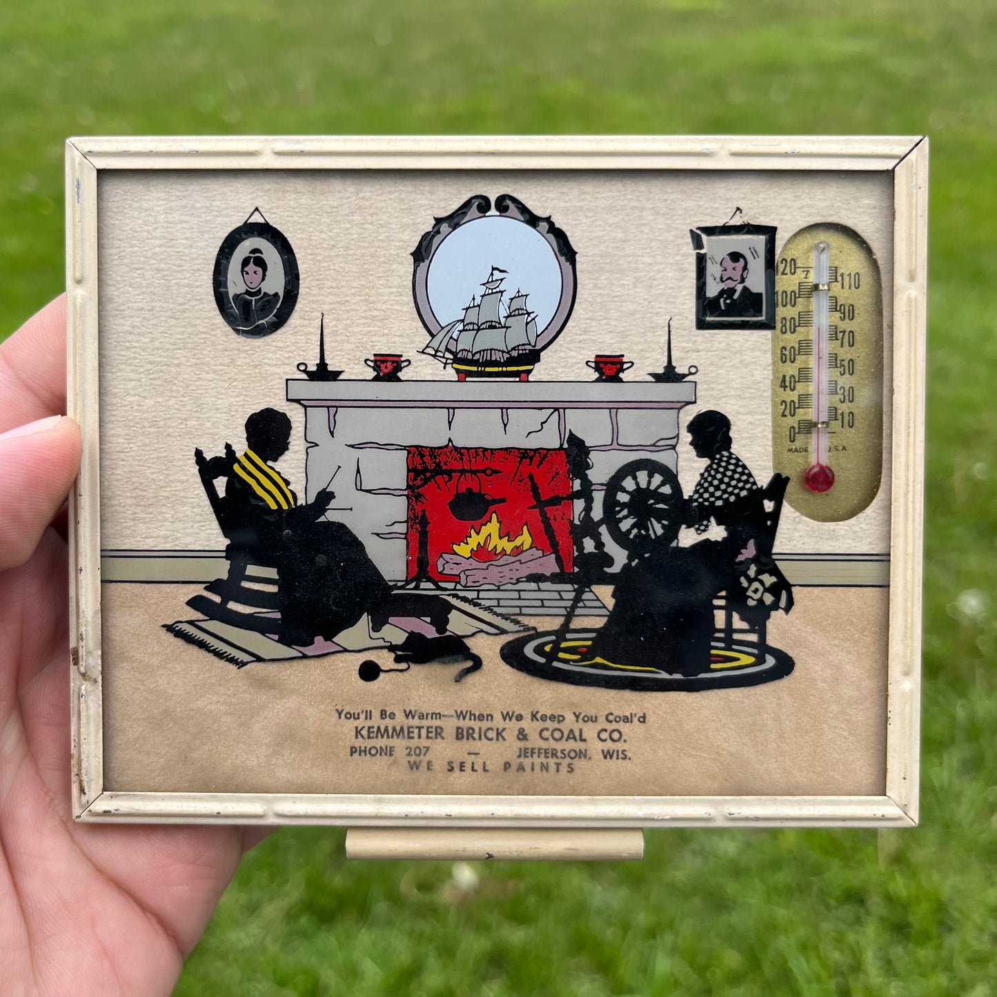 1941 Kemmeter advertising thermometer/calendar.