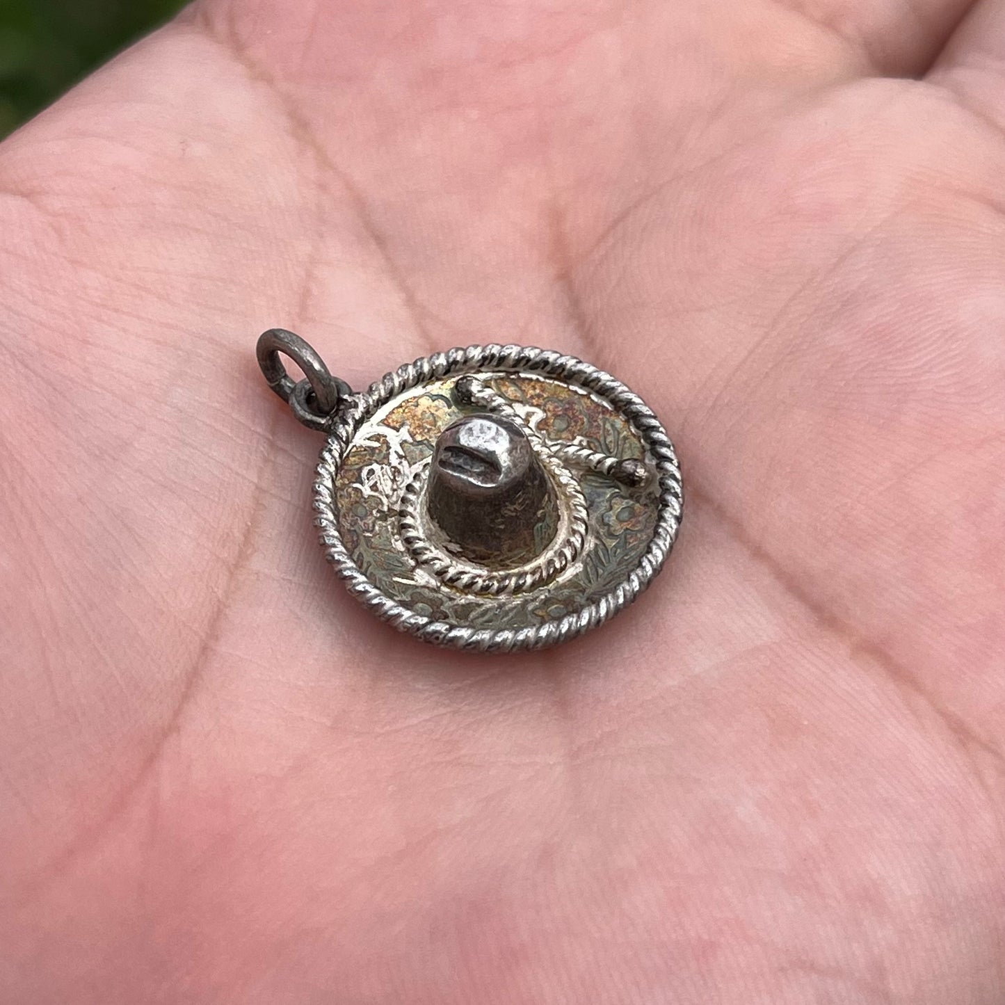 Vintage Sterling silver sombrero charm.
