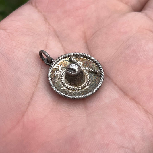 Vintage Sterling silver sombrero charm.