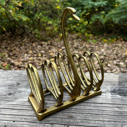 Vintage Brass swan napkin holder.