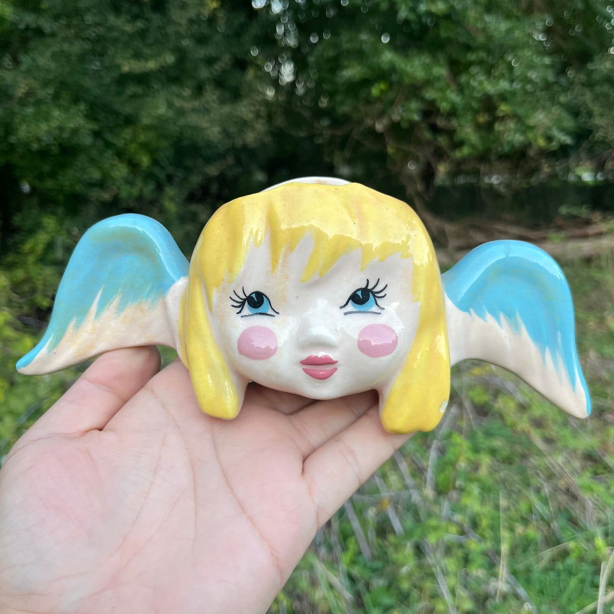 Vintage Cherub wall pocket.