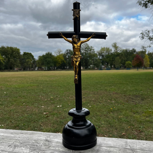 Vintage standing crucifix.
