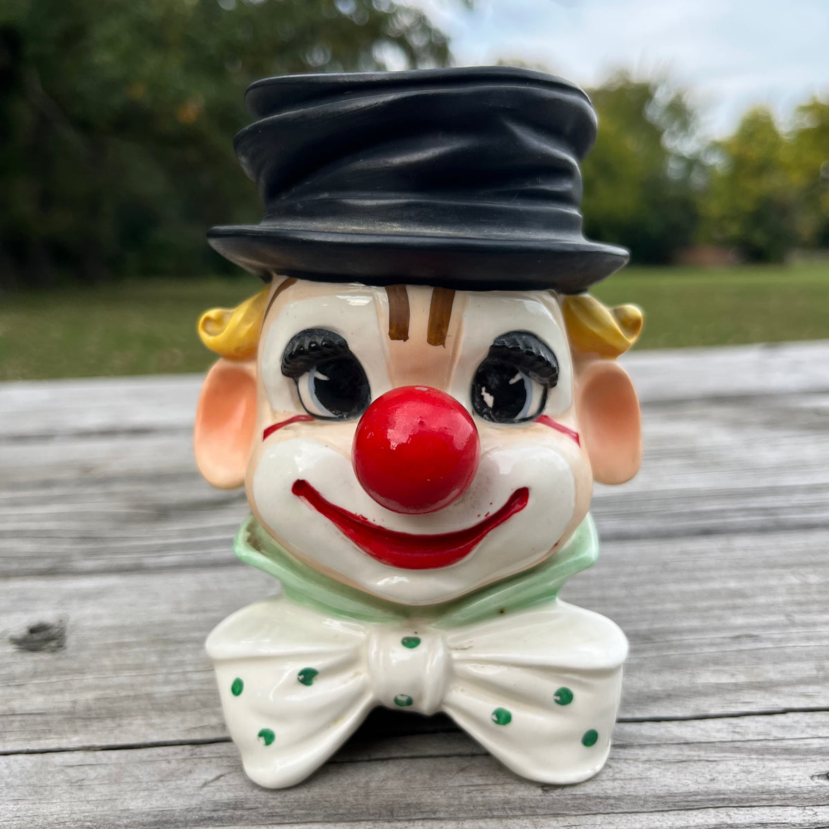 1980s Ceramic clown planter.