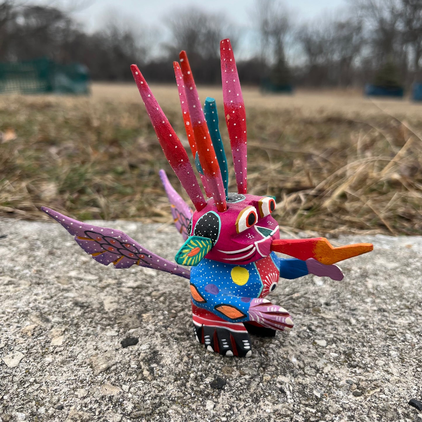 Vintage Oaxacan martian alebrije.