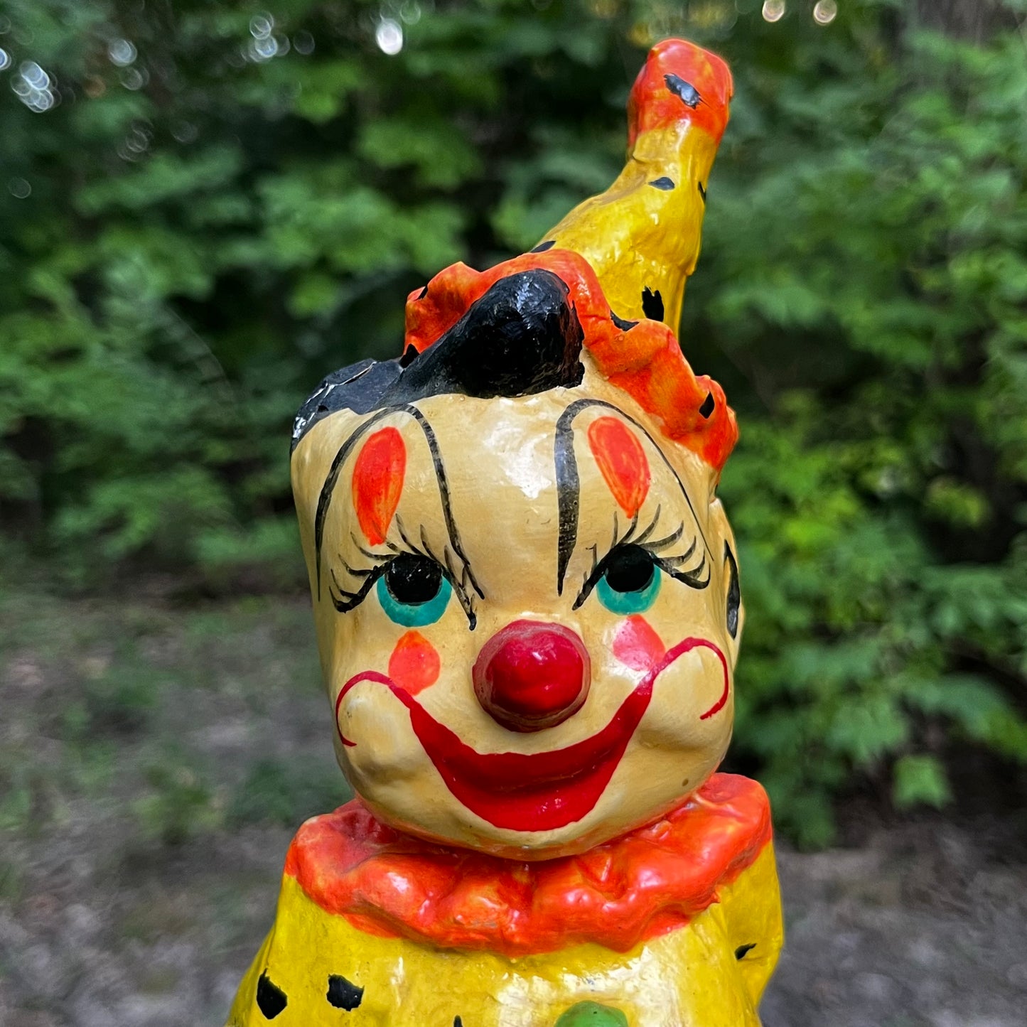 Vintage paper mache clown.