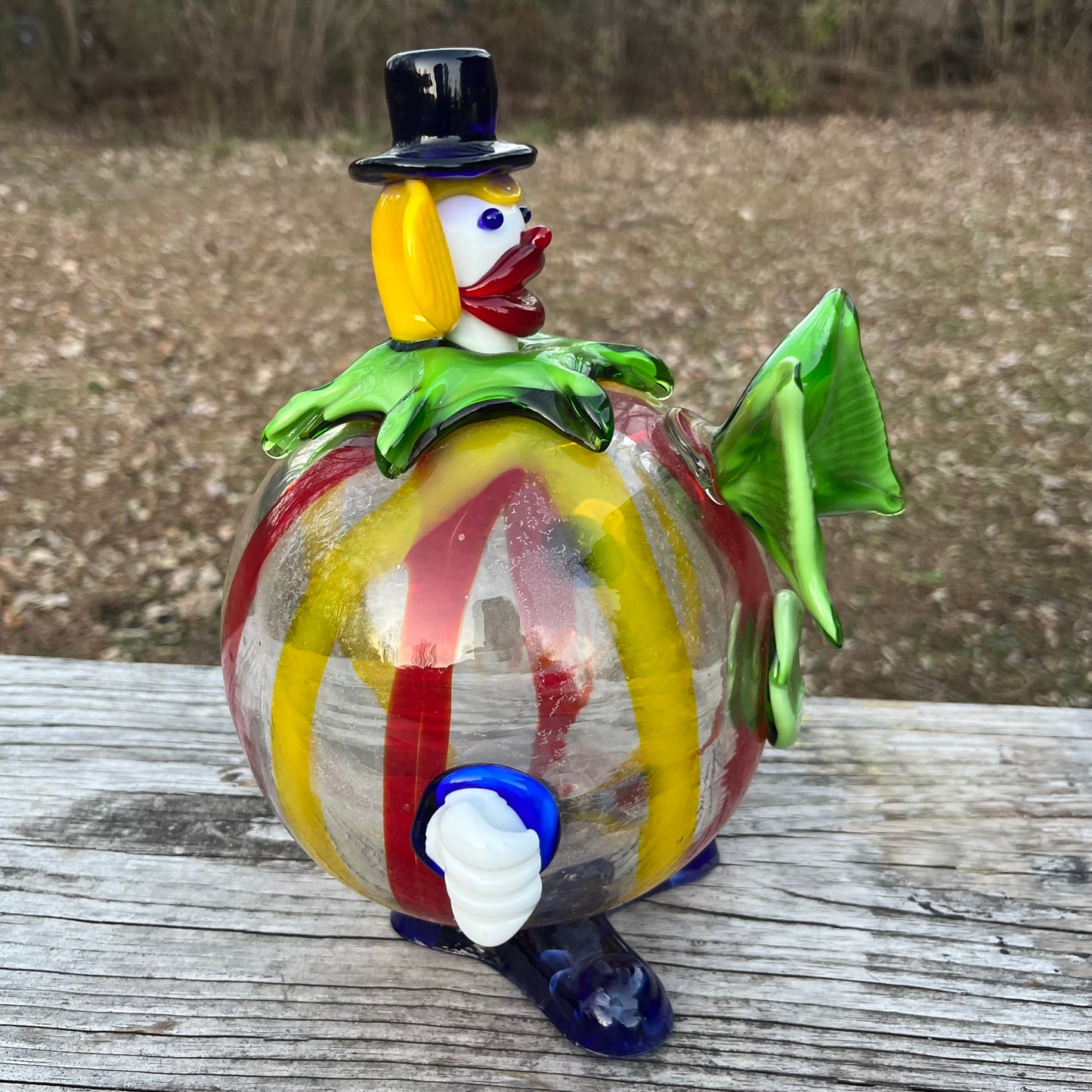 Vintage Murano glass clown dish.