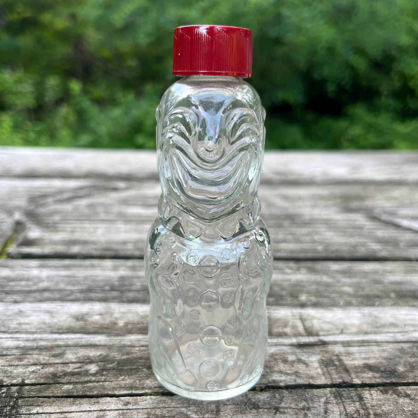 Vintage Brockway glass clown jar.