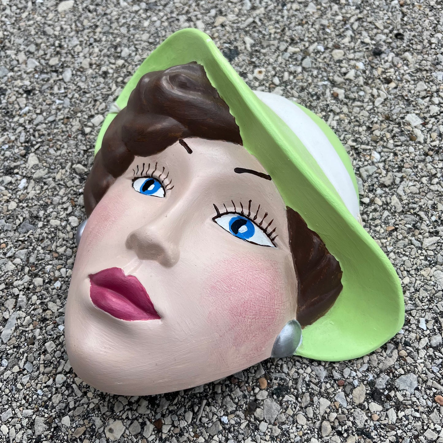 1980s Ceramic lady mask.