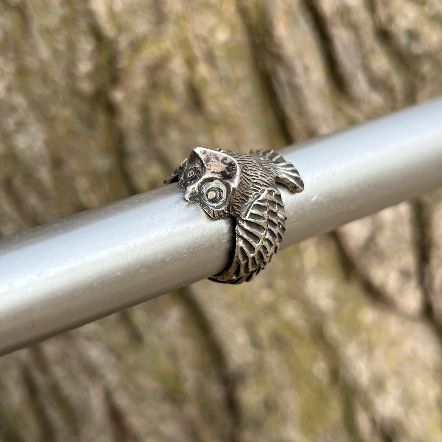 Vintage sterling silver owl ring. Size 6.5.