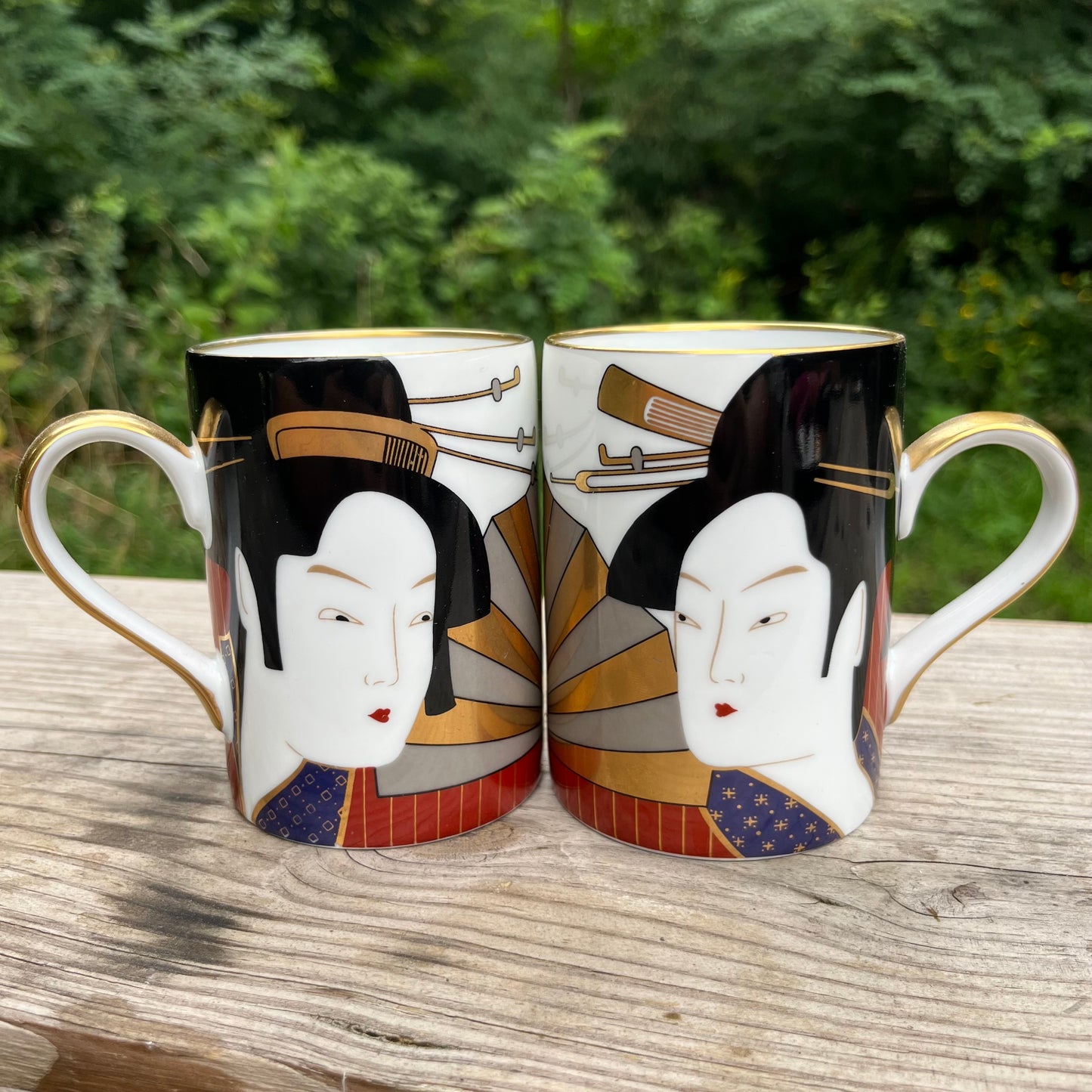 1982 Fitz & Floyd “Geisha” mug set.