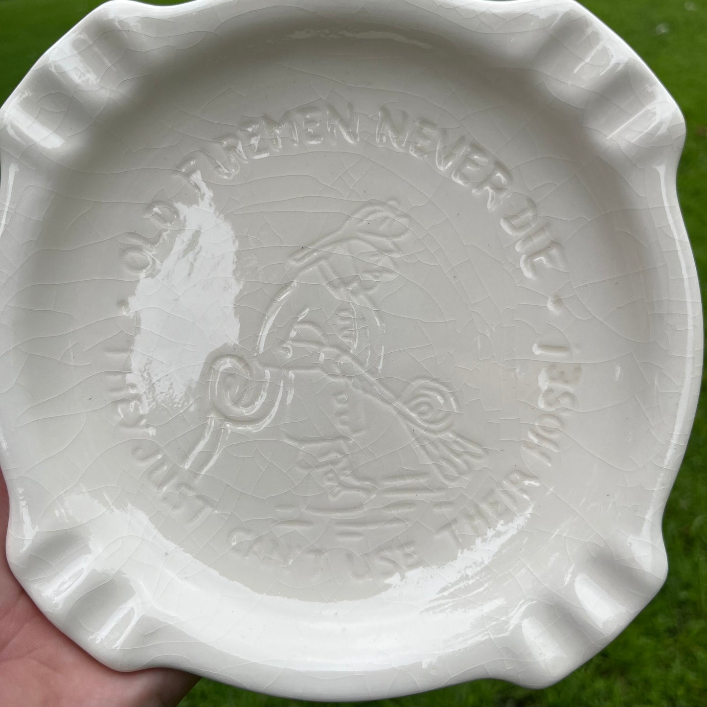 1986 Firemans ashtray.