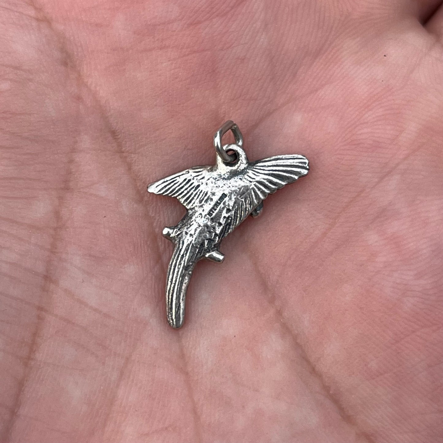 Vintage Sterling silver parrot charm.