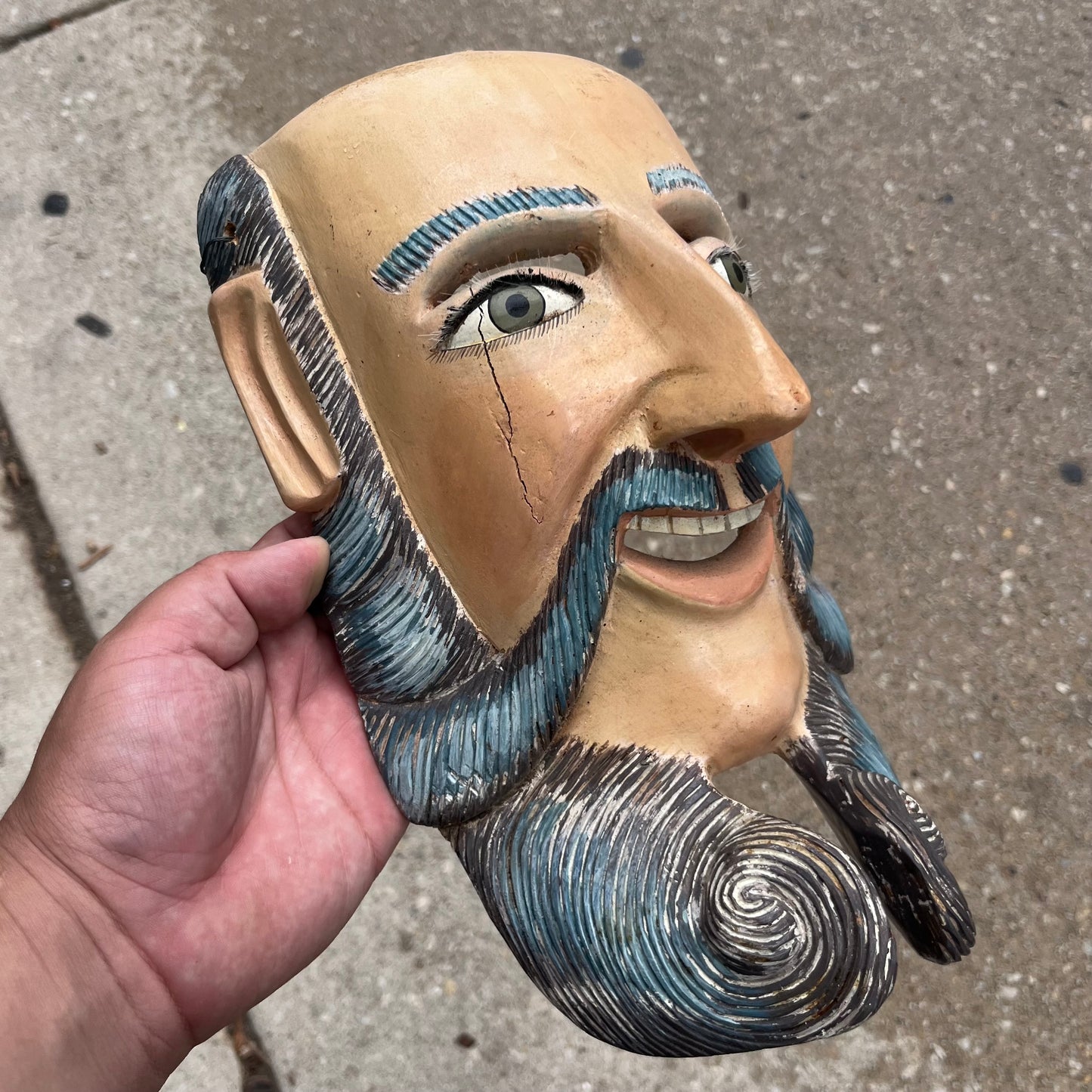 1980s ceremonial Spaniard mask.