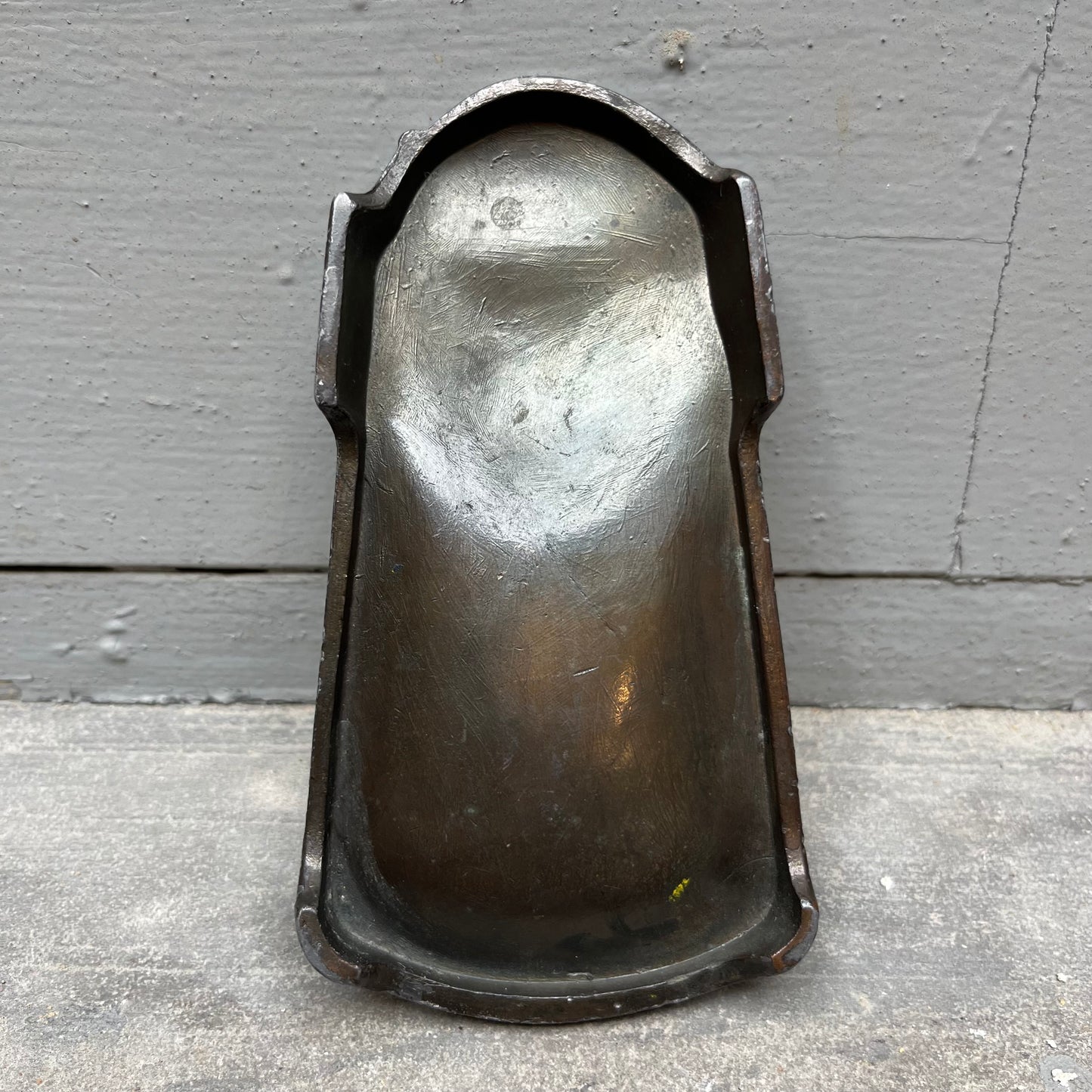 Vintage pewter pipe smoking devil dish.