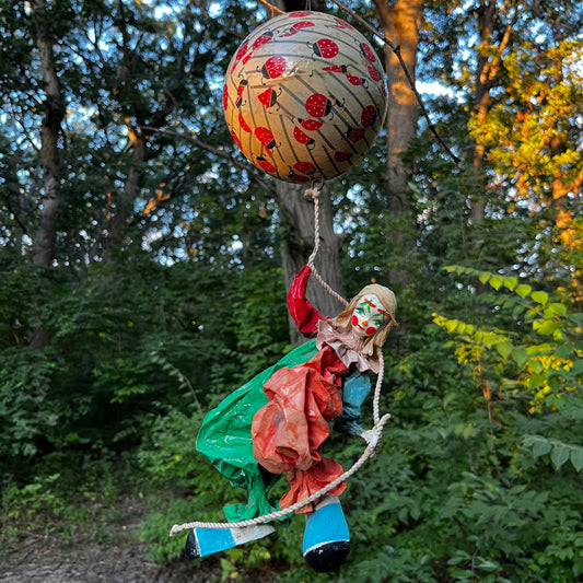 Vintage paper mache floating clown.