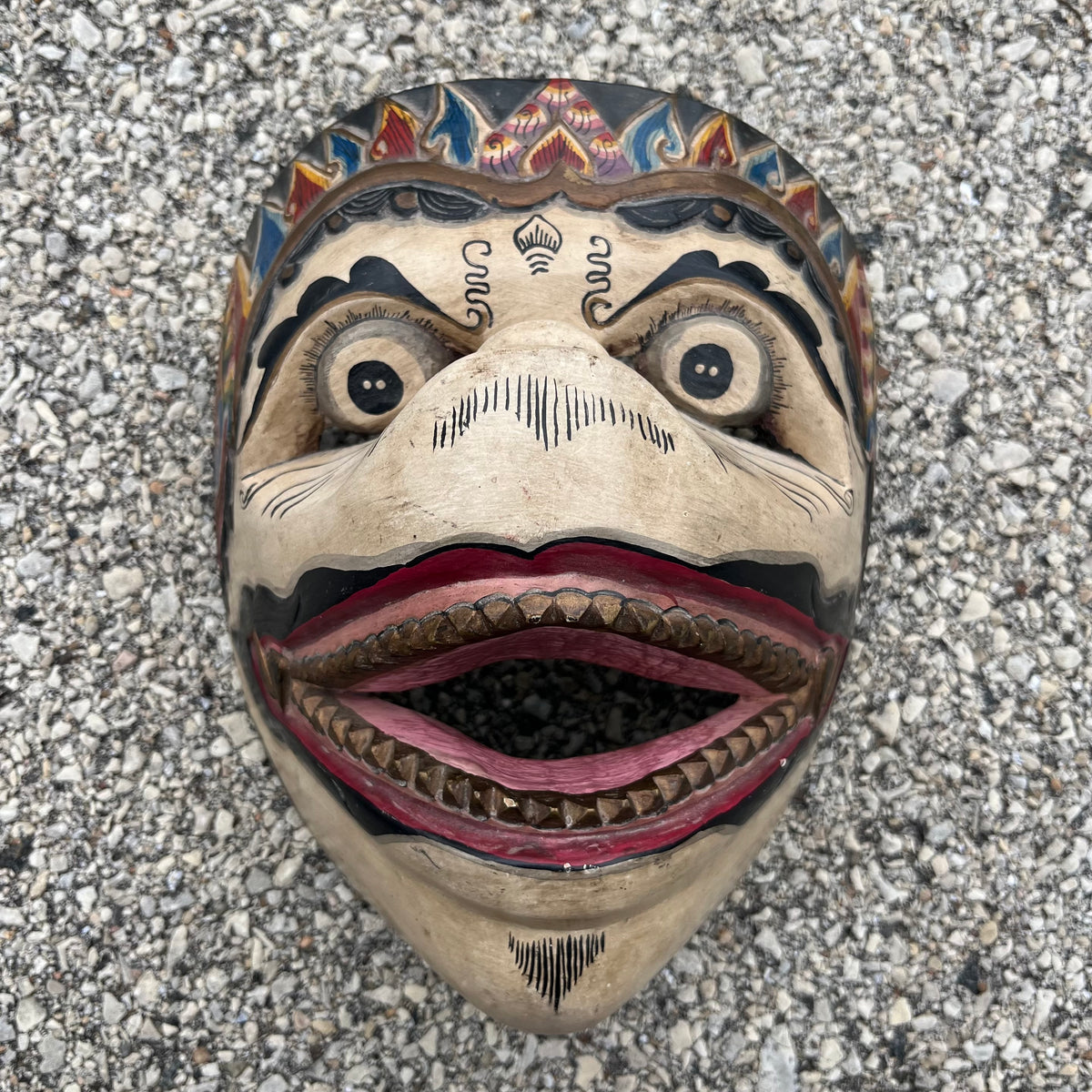 Vintage Javanese Hunuman dance mask.