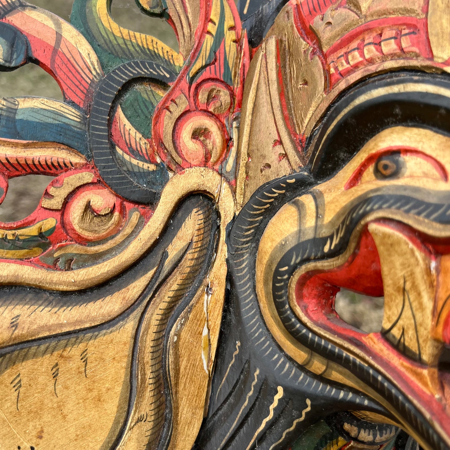 Vintage Balinese Ganesh mask. (Repaired)