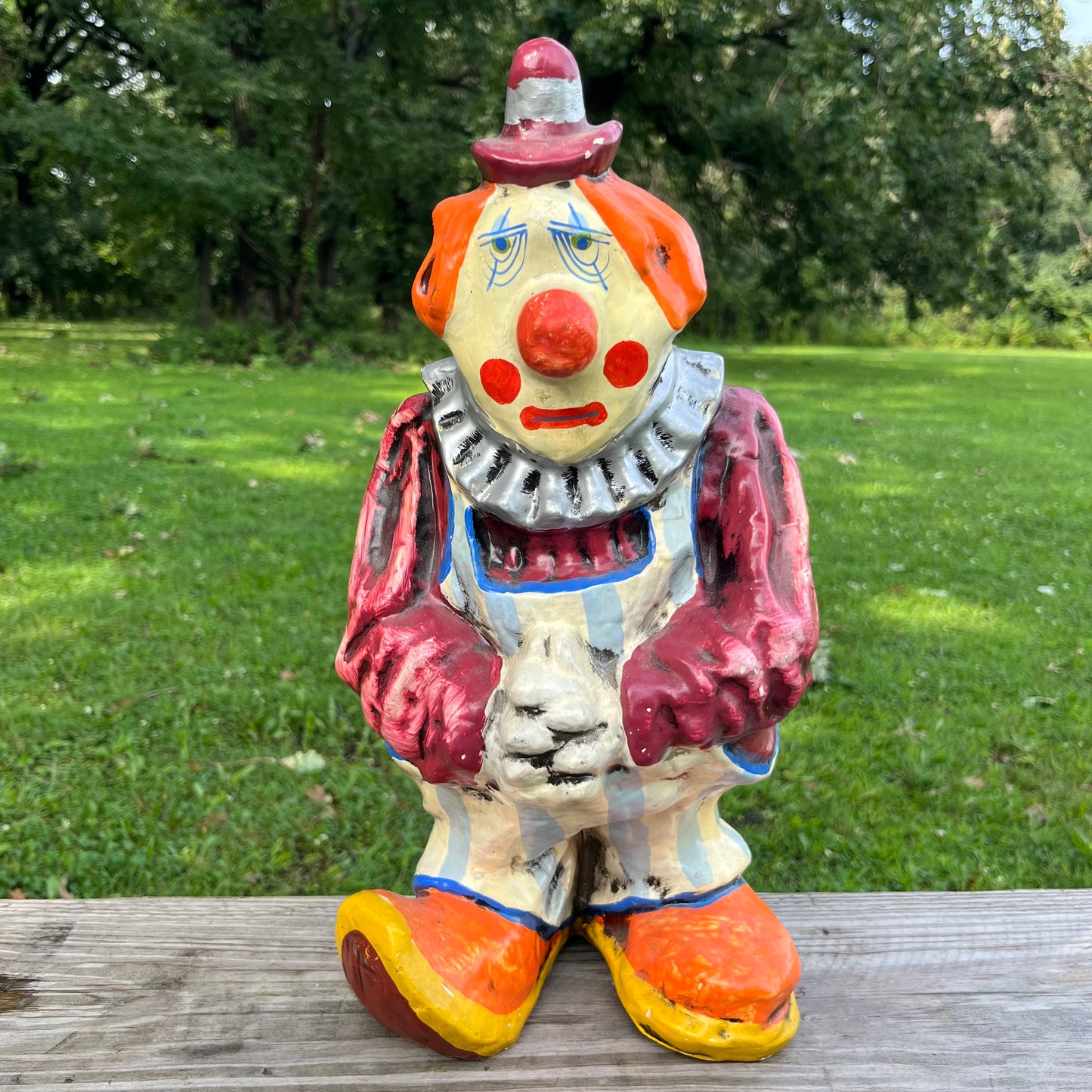 Vintage paper mache clown.