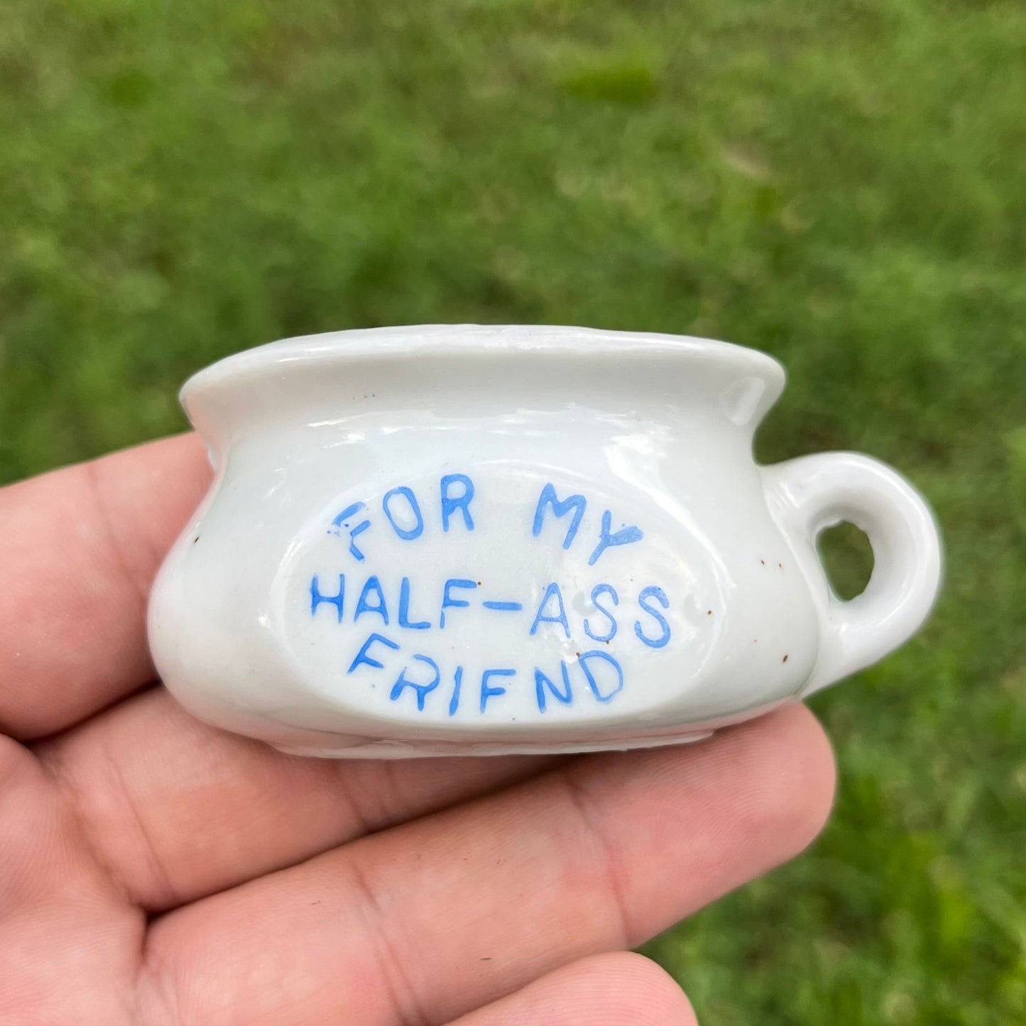 Vintage half ass friend mug.