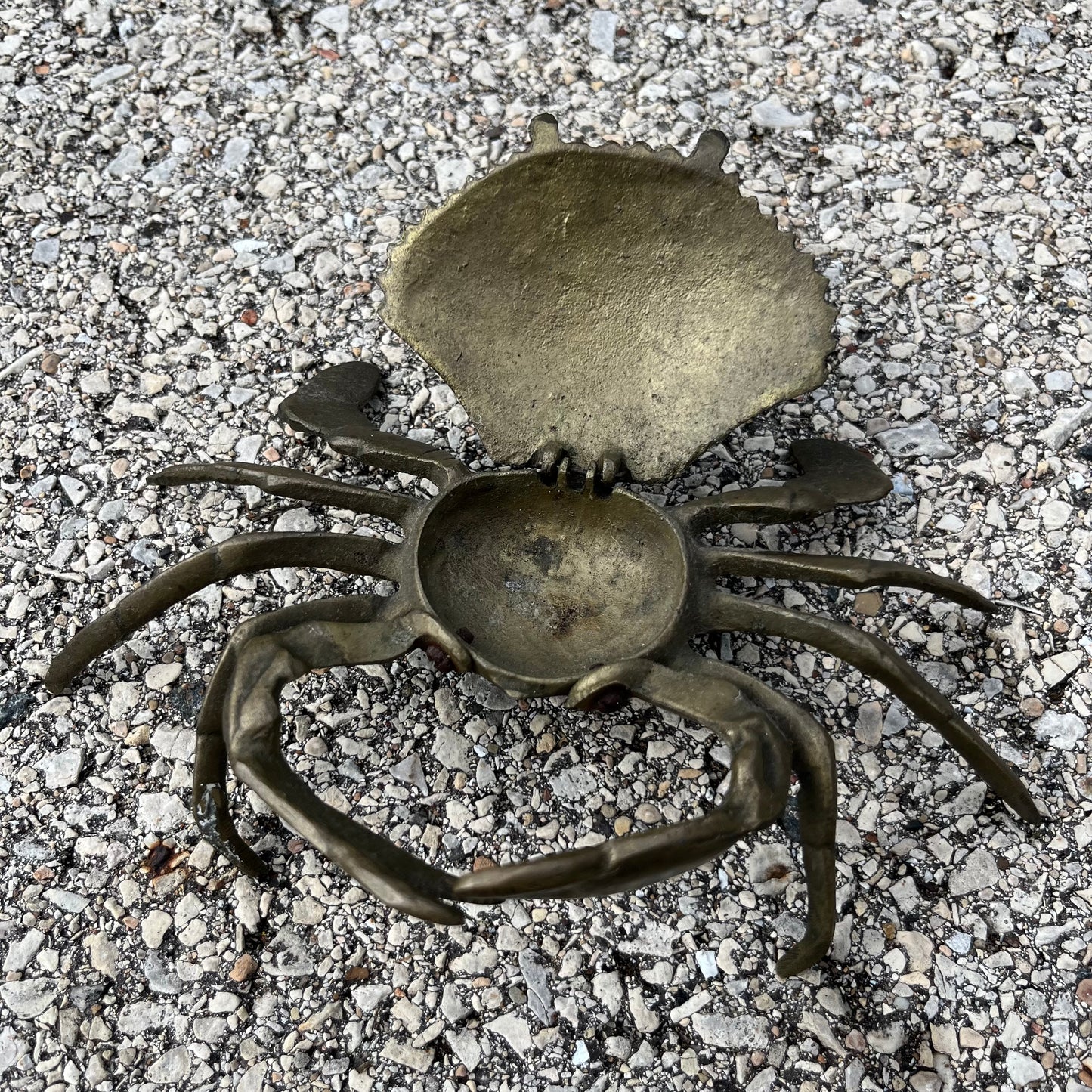 Vintage brass crab dish.