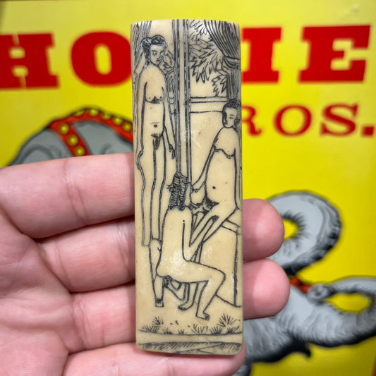 1980s Double-sided resin shunga shingle.