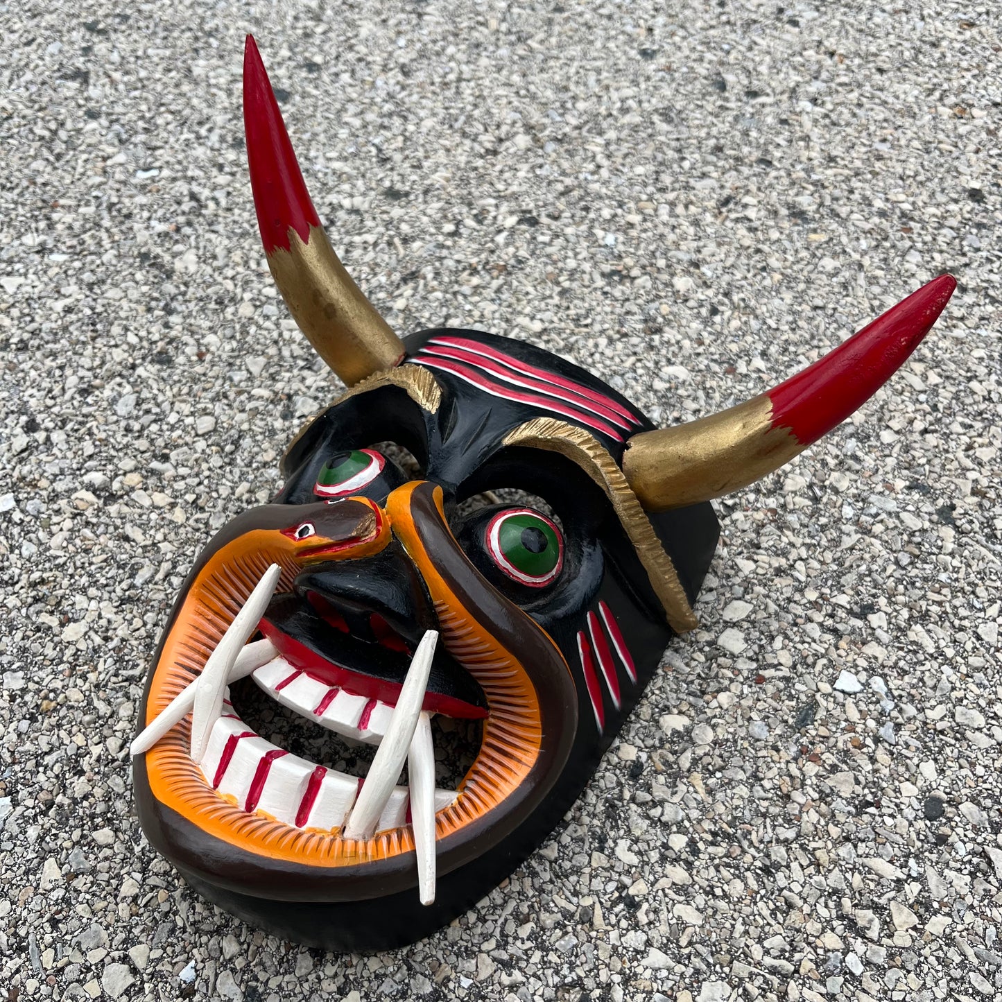 Vintage hand crafted Diablo mask.