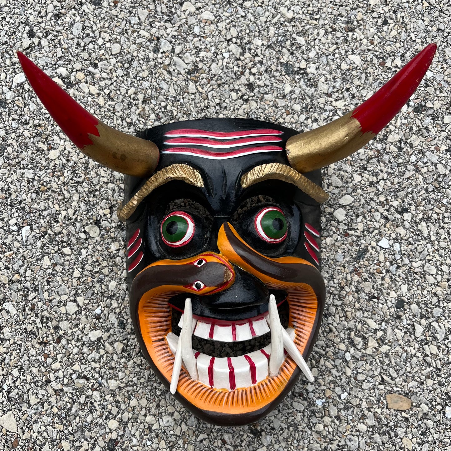 Vintage hand crafted Diablo mask.