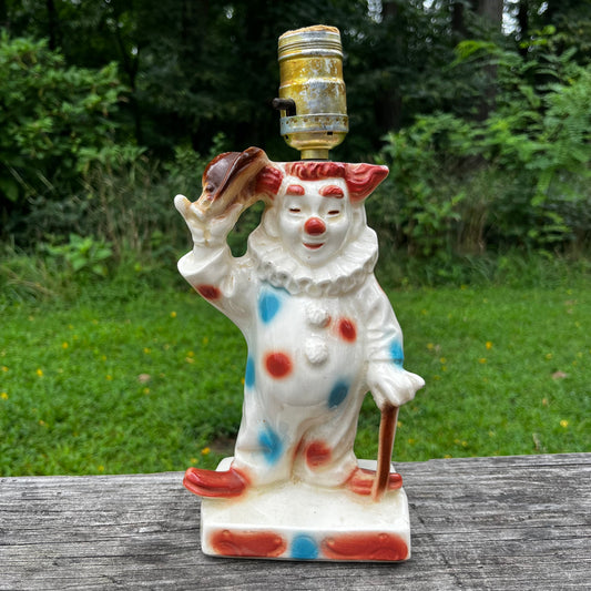 1960s Ceramic clown lamp.