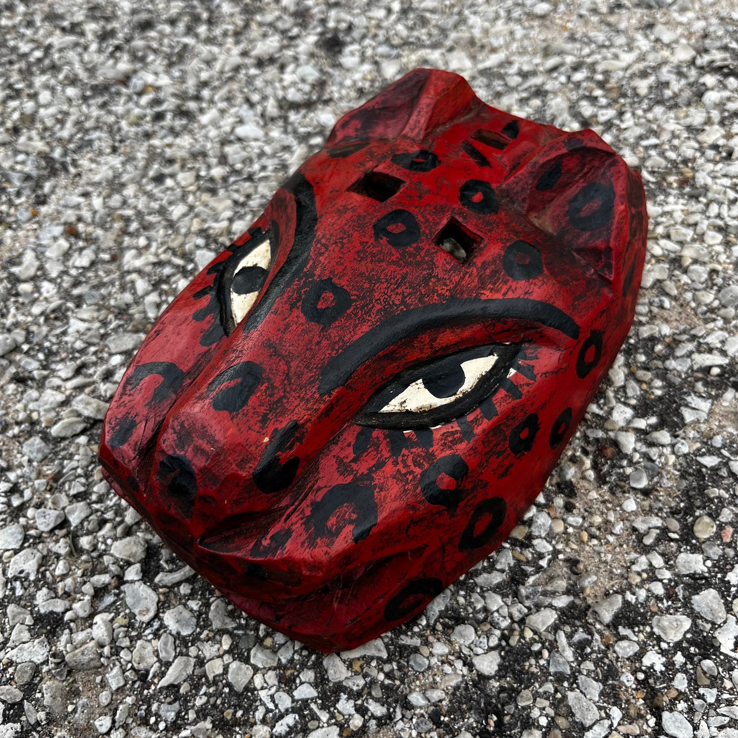 Vintage Guatemalan jaguar mask.