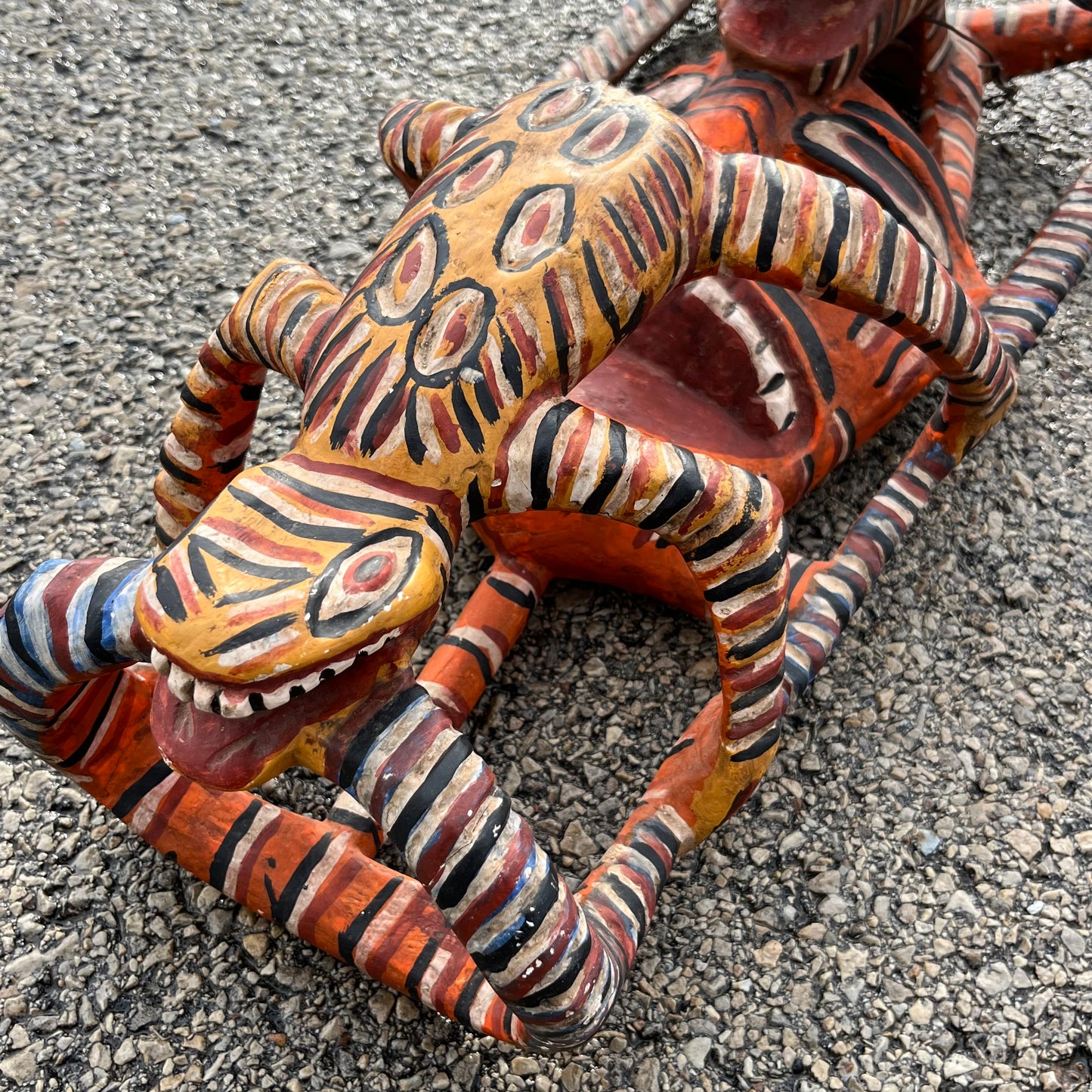 1970s Wooden serpent devil mask from Jaleaca de Catalan.